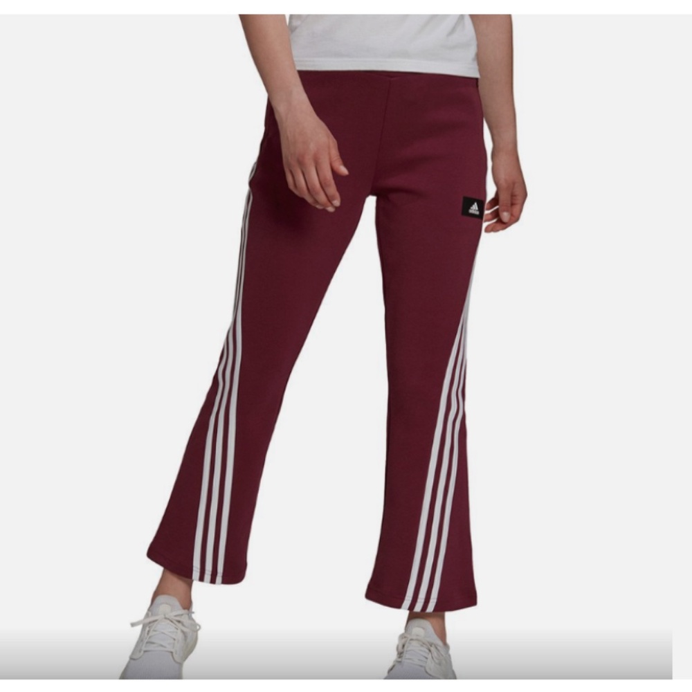 ADIDAS Women's Cropped 3-Stripe Pants H39820 Victory Crimson XS,S ,M NWT $60
